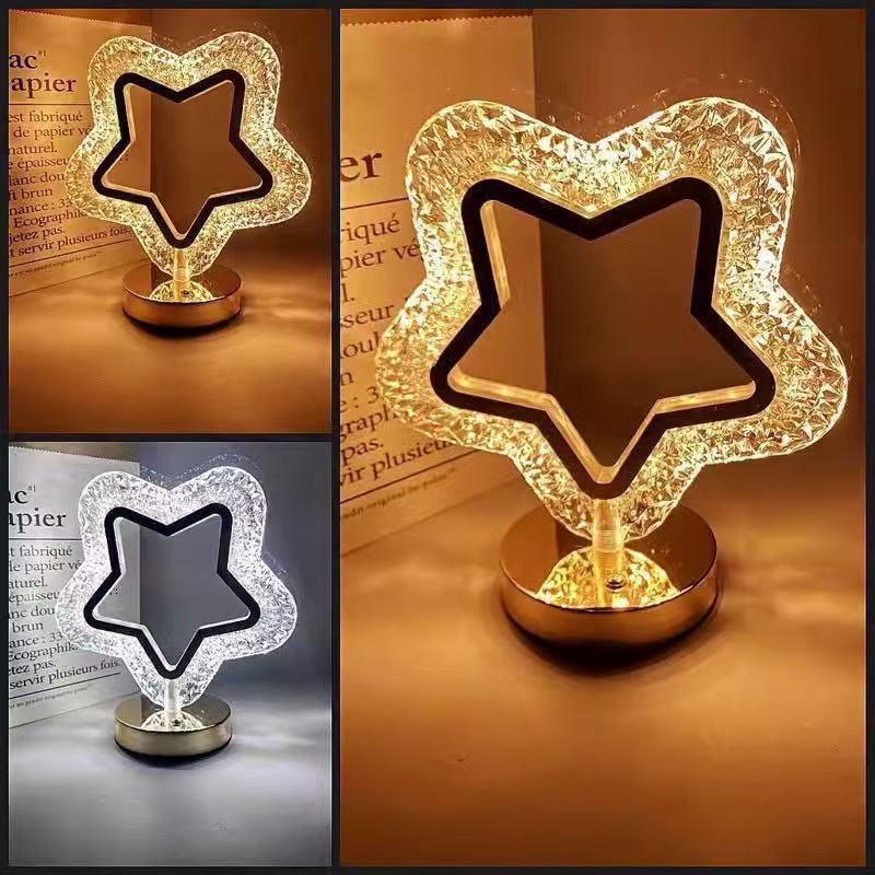 Star Moon Night Light: Touch-Activated, Three-Color, Rechargeable Atmosphere Lamp - Perfect Birthday Gift for Bedrooms
