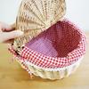 Country Style Wicker Picnic Basket Camping Basket With Lid Handle And Liners For Picnics Party Barbecue