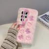 3D Plush Bow Love Fashion Phone Case For Galaxy S25 24 23 22 21 20 10 Ultra Plus S9 A23 06 26 35 36 A53 A54 A55 A56 Note 10 9 8 Case Girl Cute Winter