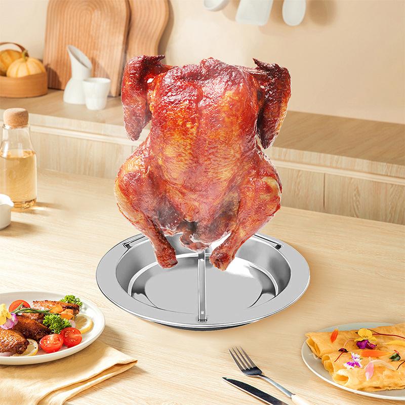 Braten Grill Ständer Hähnchenbräter Rack Küche Outdoor Bbq Werkzeuge Kohlenstoffstahl Antihaft-gegrillte Hähnchenplatte