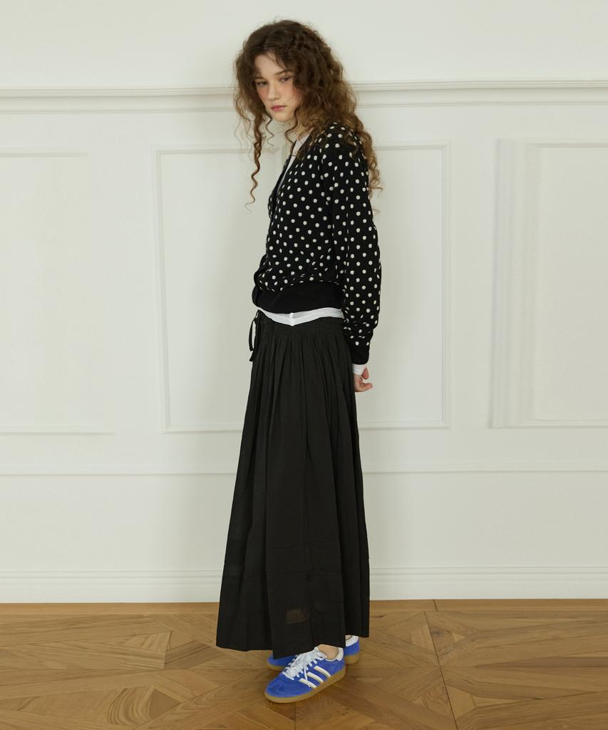 Opeundoeoseutyudio Tiered Maxi Skirt Black