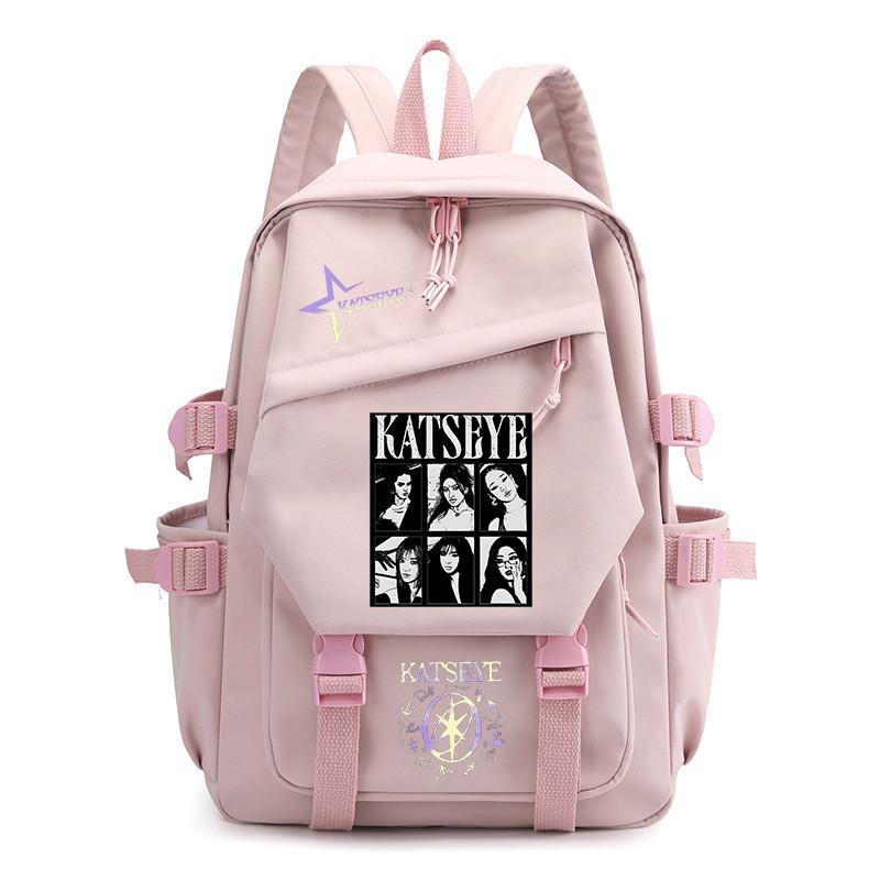 

Korea Pop Stars KATSEYE Printed Backpack Student School Waterproof Canvas Nylon Bag