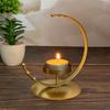Hanging Metal Tealight Candle Holder for Eid Mubaraks Moon Shape Candle Stand Iron Lanterns for Home and Event Decors