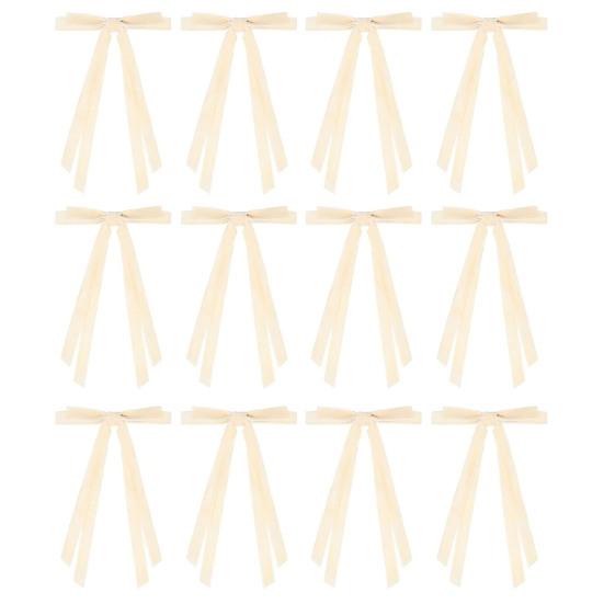 

12 Pcs Velvet Christmas Ribbon Bows 6 x 8 Vintage Wreath Bows Christmas Ornament for Xmas Tree Gift Wrapping Wreath Garland Decor