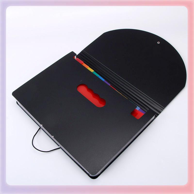Student A4 Rainbow Test Paper Accordion Folder with Round Cover, 12/24 Grids Portable