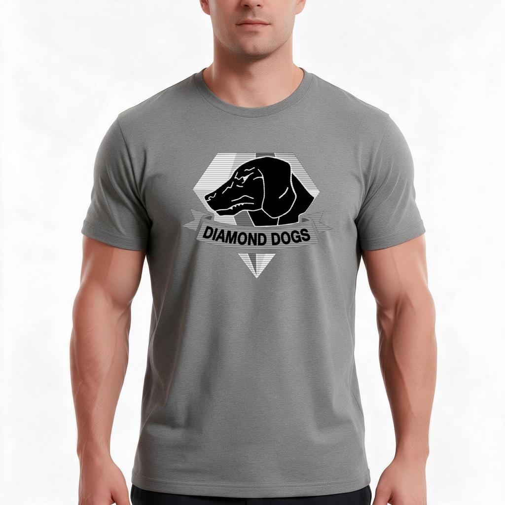 Gaming Diamond Dogs B W Logo Tshirt Summer Casual Cotton Tee Oversized Streetwear Tops Vintage Graphic Print 100 Cotton