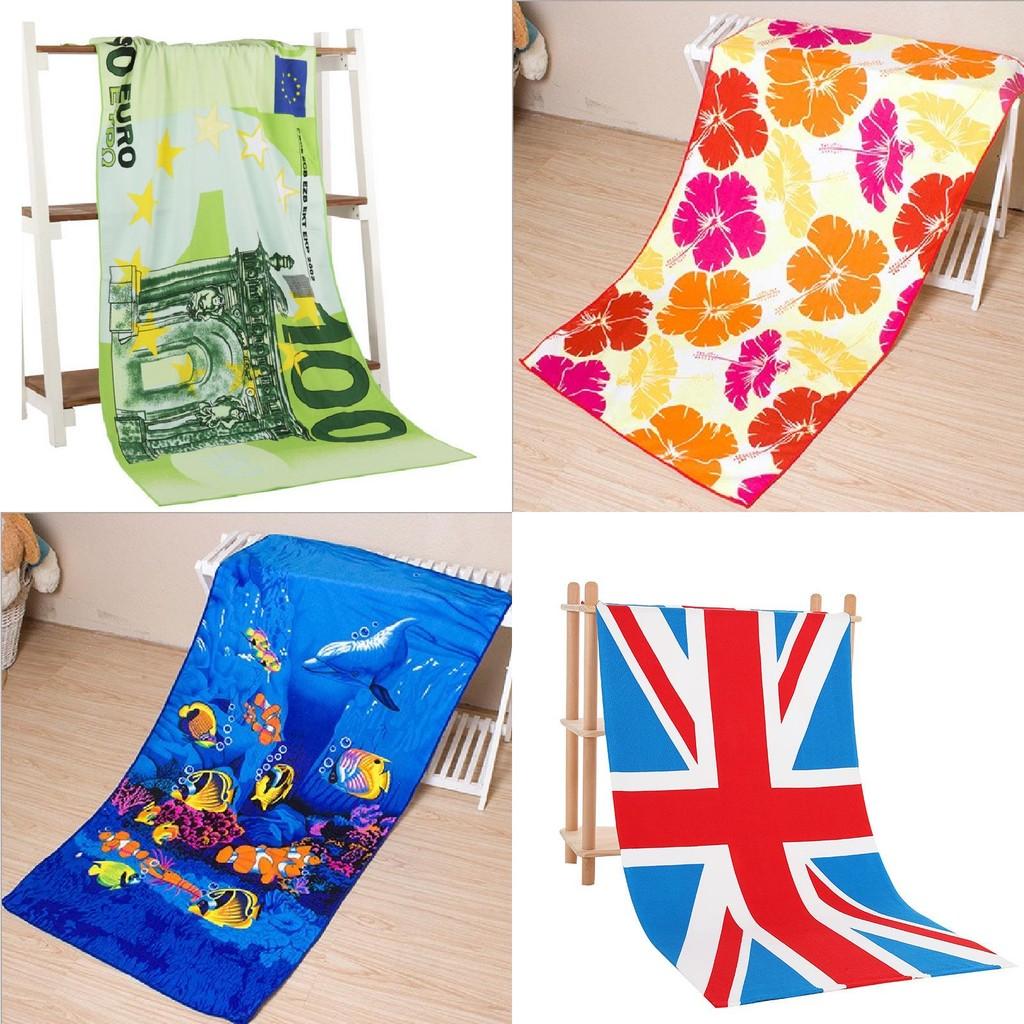 Microfiber Beach Towel With Active Print Fast Drying For Adults