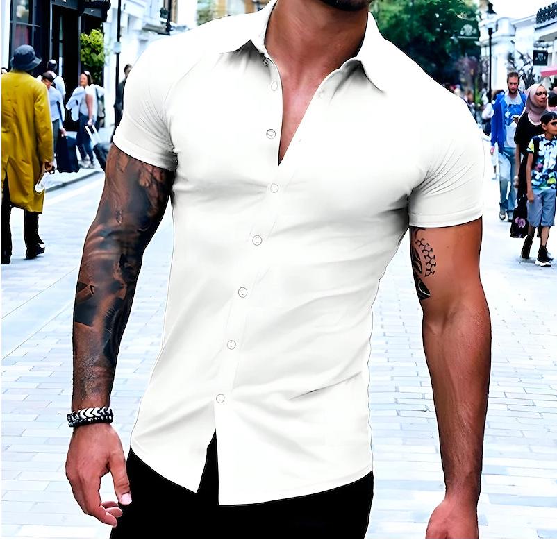 Cardigan Camicia Estivo Casual da Uomo a Maniche Corte