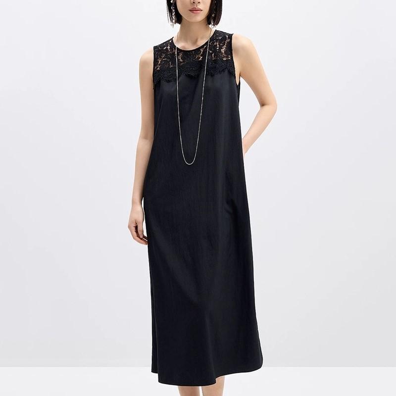 Sleeveless Plus size vintage black new in dresses for women casual loose long summer dress