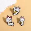 Japanese Lucky Cats Charm Metal Pin Elegant Cartoon Design Brooch For Clothing Bags Fashionable Accessory