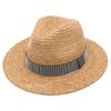 100% Natural Raffia Sun Hats Large Size 63cm Straw Hat for Men Women Wide Brim Summer Jazz Hat UPF50+ Travel Panama Beach Hat