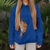 Entspannter Pullover Damen Haustier-Tasche Hoodie, Übergroßes Kapuzensweatshirt mit Kängurutasche, Katzenliebhaber Hoodie Hundetrage Top für Herbst Winter Lang