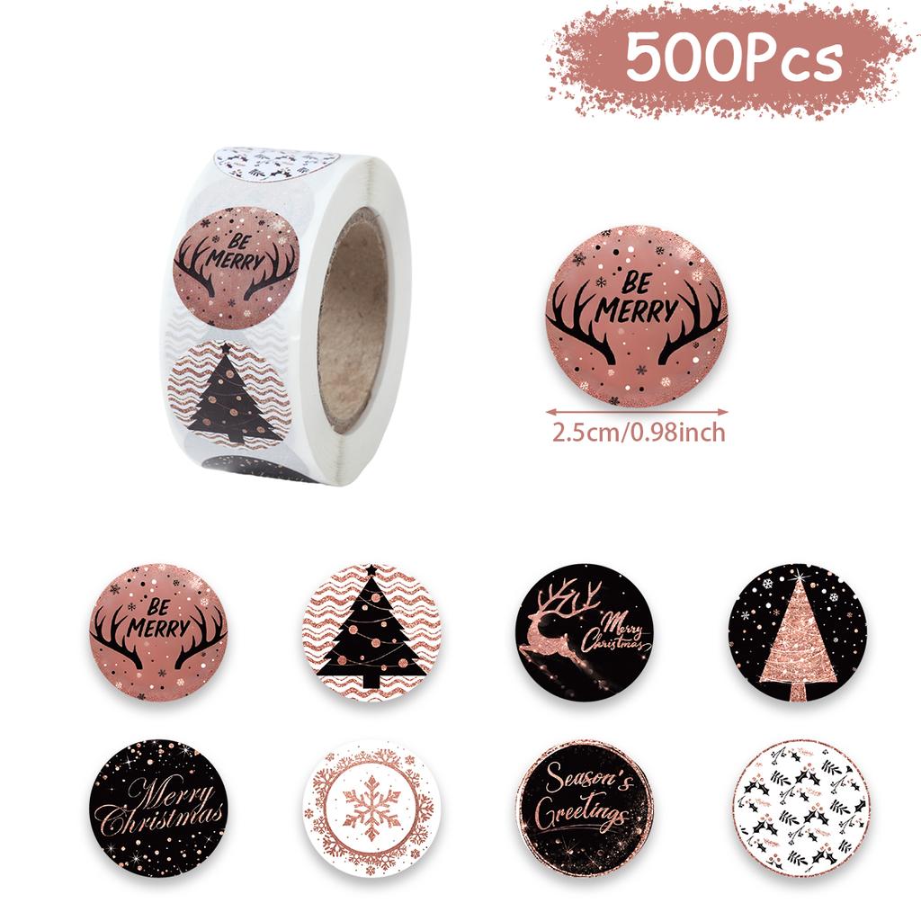 500pcs Christmas Gift Sticker Happy 2026 New Year Merry Christmas Gift DIY Gift Package Envelope Decoration Seal Labels Sticker