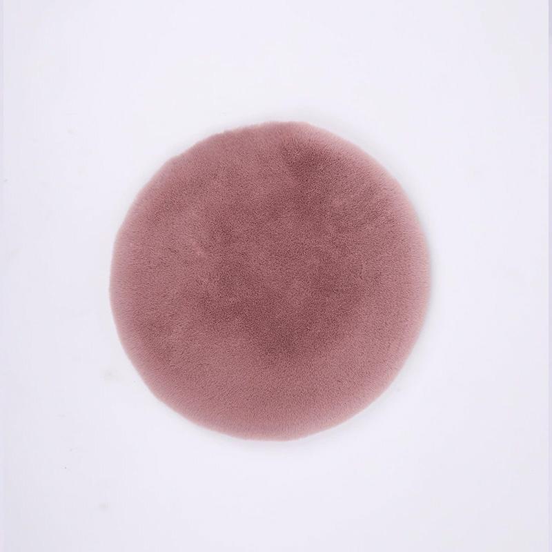 1Pc Simulated Rabbit Household Circular Thick  Mat Plush Cushion Warm Long Hair Thick Chair Cushion Plain Color фиолетовый