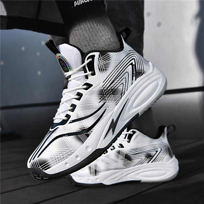 

Leather basketball shoes men s actual boots cement ground primary and secondary school students couple youth sports training shoes 45