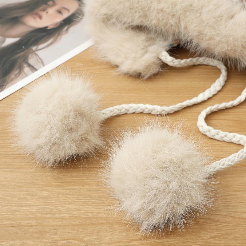 Winter Retro Ethnic Style Knitted Warm Thickened Velvet Cold-proof Wool Hat Women's Warm Ear Protector Hairball Hat