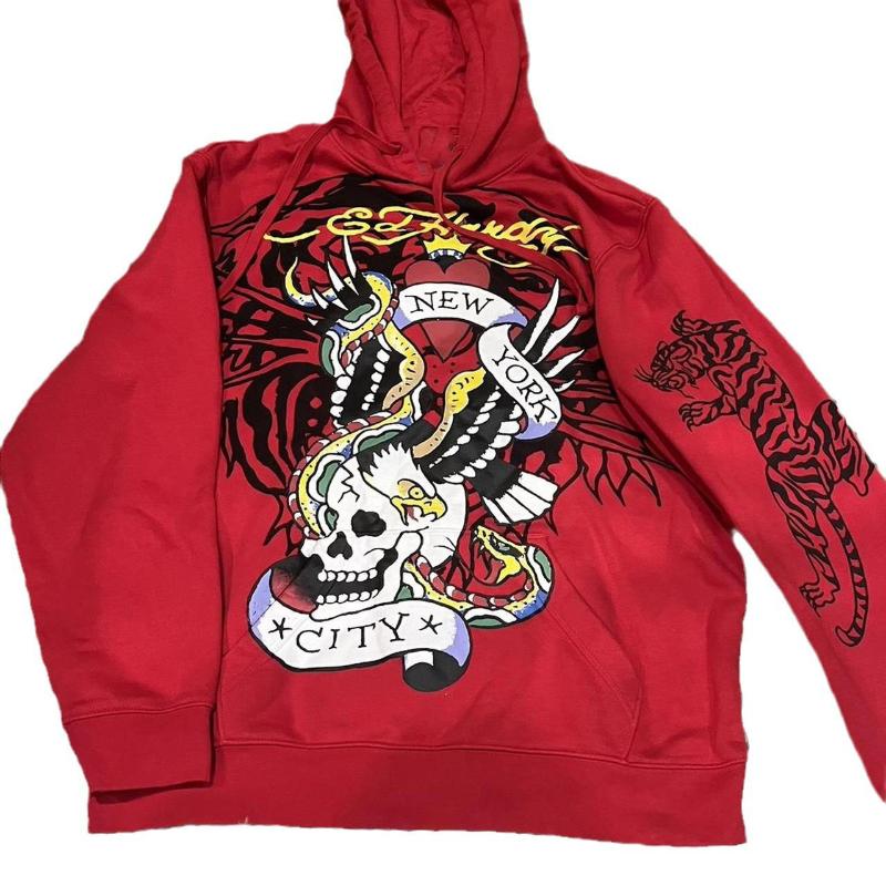 European and American Spring Skull Print Trend, Fashionable and Personalized Street Men's and Women's Hooded Sweatshirt