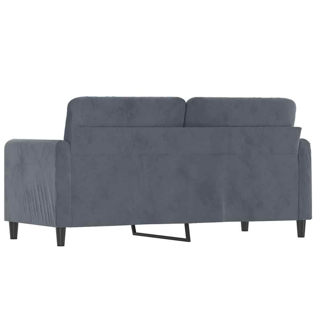 Vidaxl 2-Seater Sofa, Dark Grey, 140 Cm, Upholstered In Velvet
