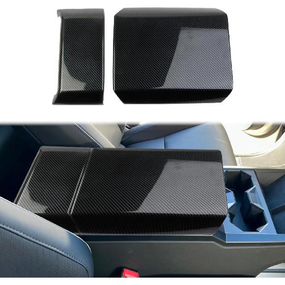 Carbon Fiber Style Front Armrest Box Cover Trim Accessories for Tesla Cybertruck (Matte Surface)