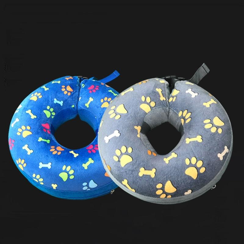 Comfortable Recovery Collar Inflatable After Surgery for Dogs Cats Wound Healing Easy to Eat and Drink Soft Lint