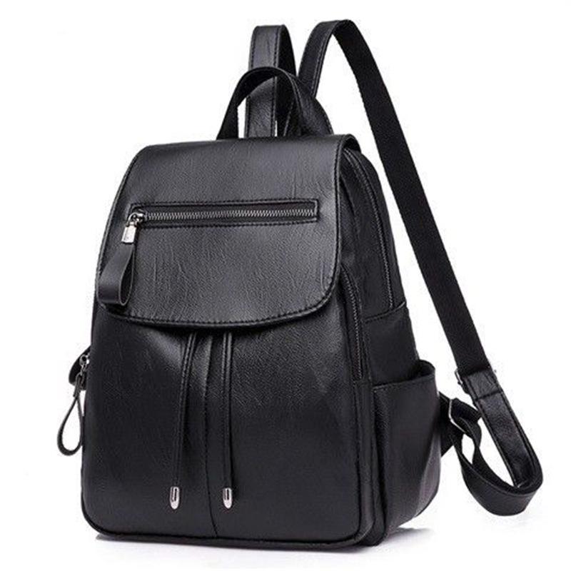 Autumn/Winter Double Shoulder Bag: Women's Soft Leather School Bag, Korean Style Handbag & Backpack
