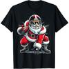 Christmas Santa Claus Football Lineman Quarterback Boys Kids T-Shirt