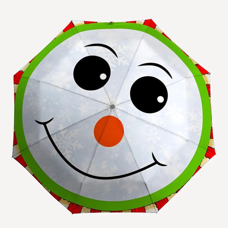 

1pc Snowman Face Automatic Open/Close Umbrella, Compact Travel Umbrella, 8-Rib Sturdy Frame - Ideal Gift for Friends yy251118091