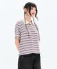 CHASECULT Women'S Striped Collared Short Sleeve T-Shirt-Fbrg5791D0A
