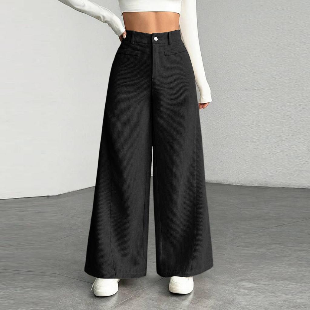 Women's New Wide Leg Pants, Loose Fit Straight Leg Casual Trousers, European Comfortable Everyday Wear