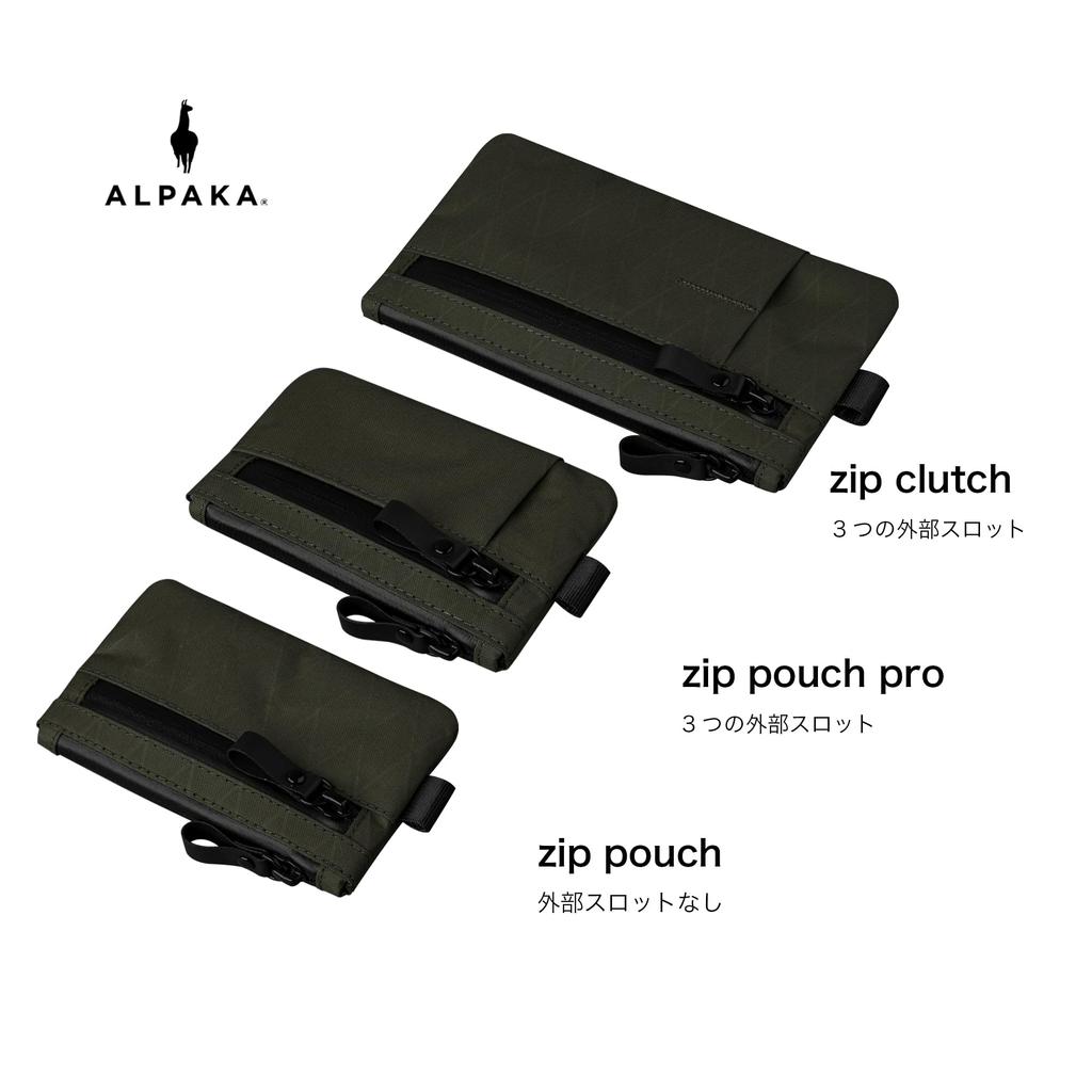 ALPAKA Zip Pouch RFID Slim Compact Wallet with Coin Card YKK Business Travel Gift Anti-Skimming Men's Purse, Slots, Label, Water-Repellent Zipper,