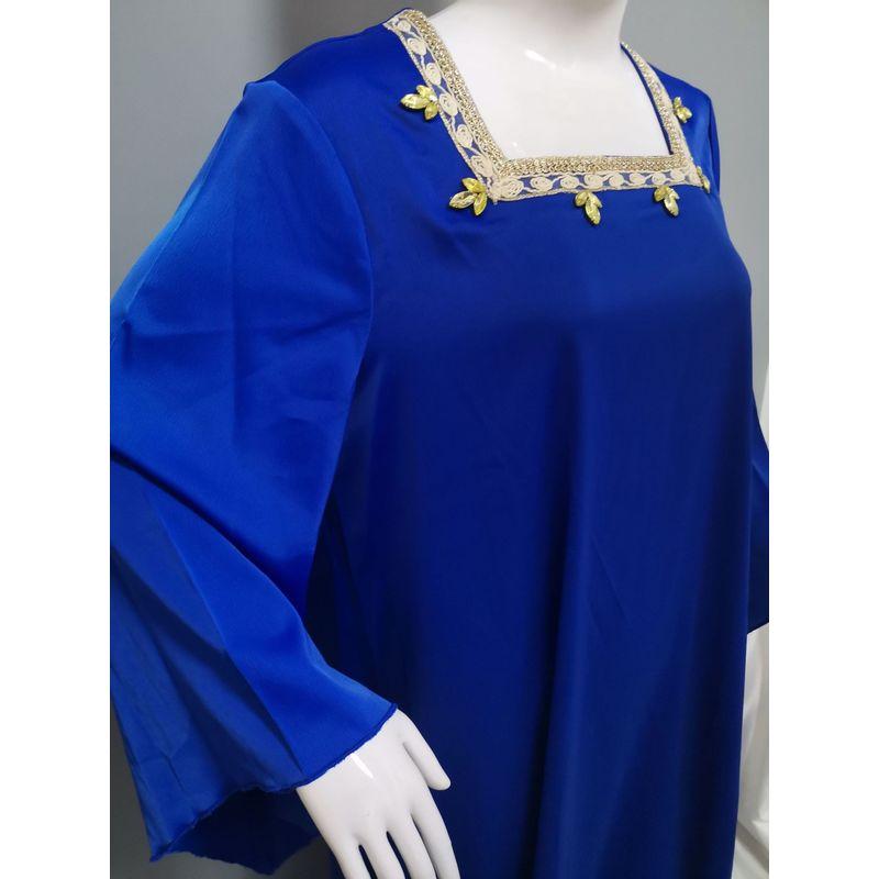 Four Square Collar Gold Silk Diamond Middle East Indonesia Saudi Arabia Turkey Dubai Robe Dress Dresses
