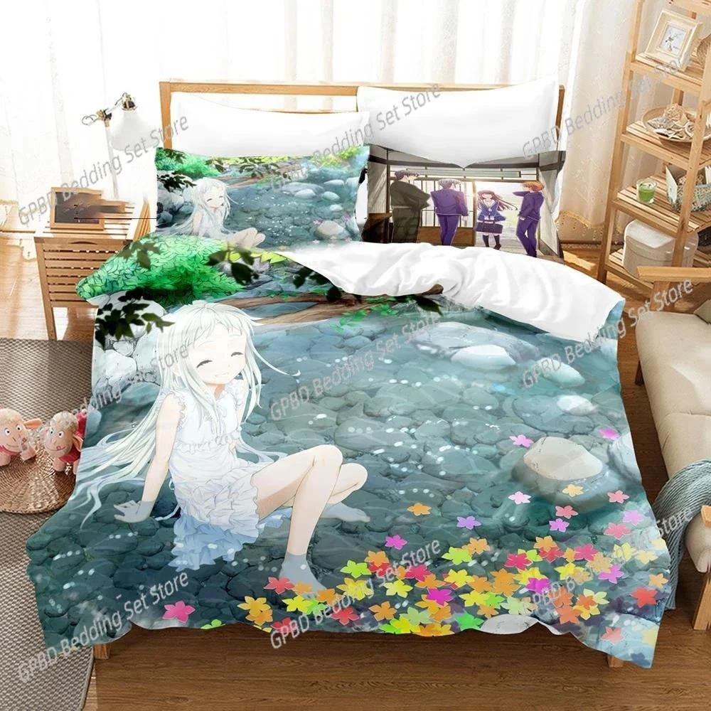 Anime Anohana Honma Meiko Beding Set Bedrom Soft Modern Bedspreads Comefortable Children Kids Soft Duvet Cover Comfortable Quilt Cover And Pilowcase