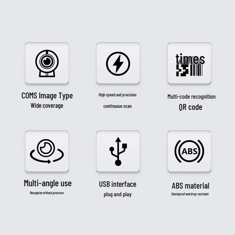 Kome PT-168 Wired 1D/2D Barcode Scanner