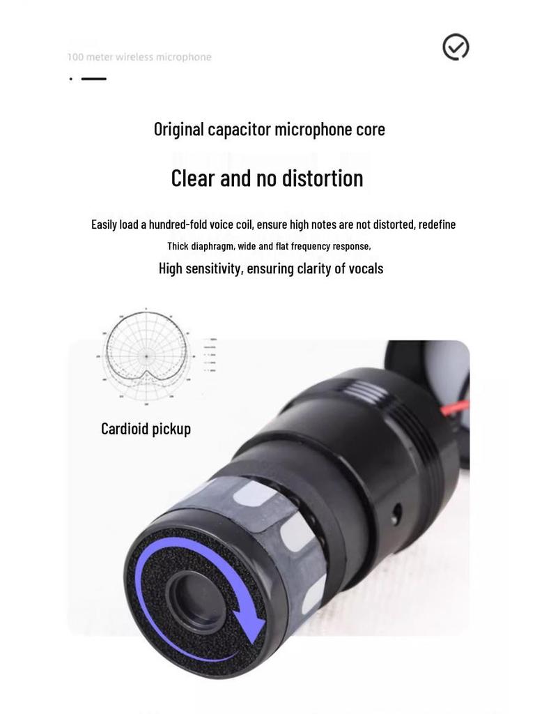 HuiDu AT-400S Long-Distance Wireless 4-in-1 Microphone System