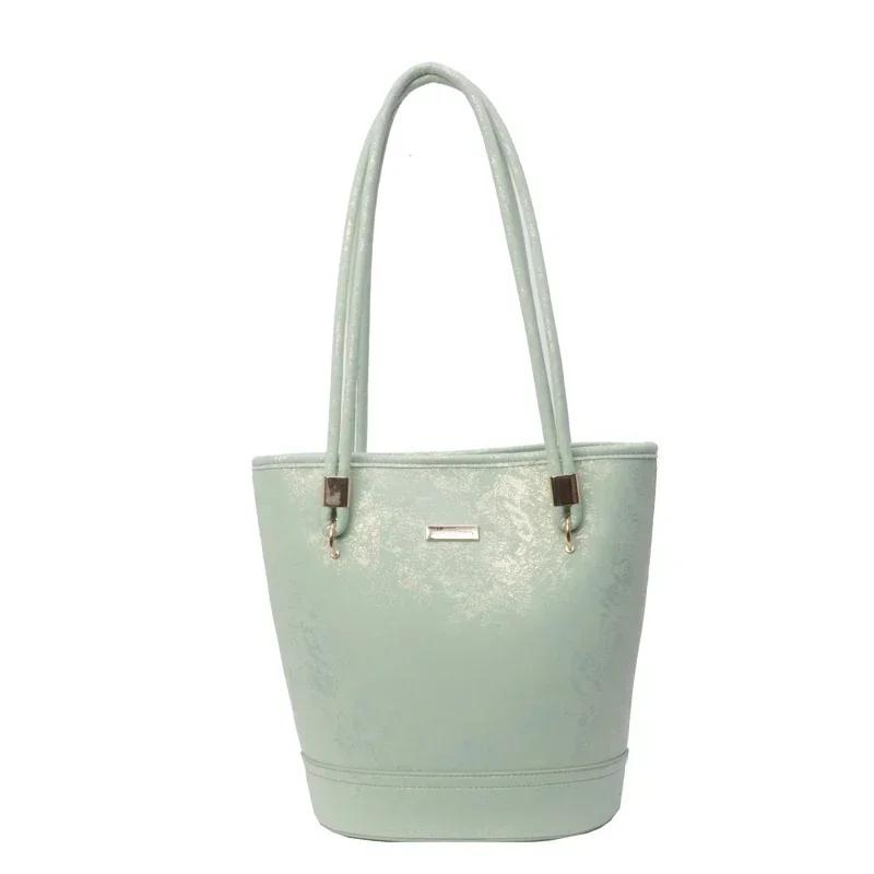 

Сумки через плечо из цельного ПУ с застежкой-молнией, высококачественные, с внутренними отделениями, женские сумки-ведра