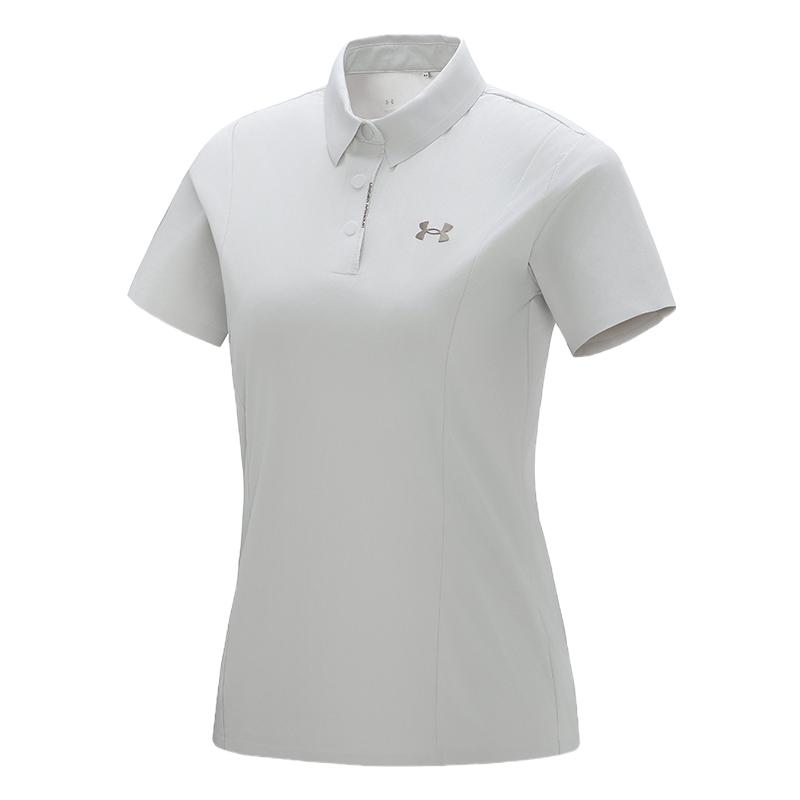 

Under Armour Casual Short Sleeve Polo Shirt Women tops Light-Gray 14323262-0045 XXL