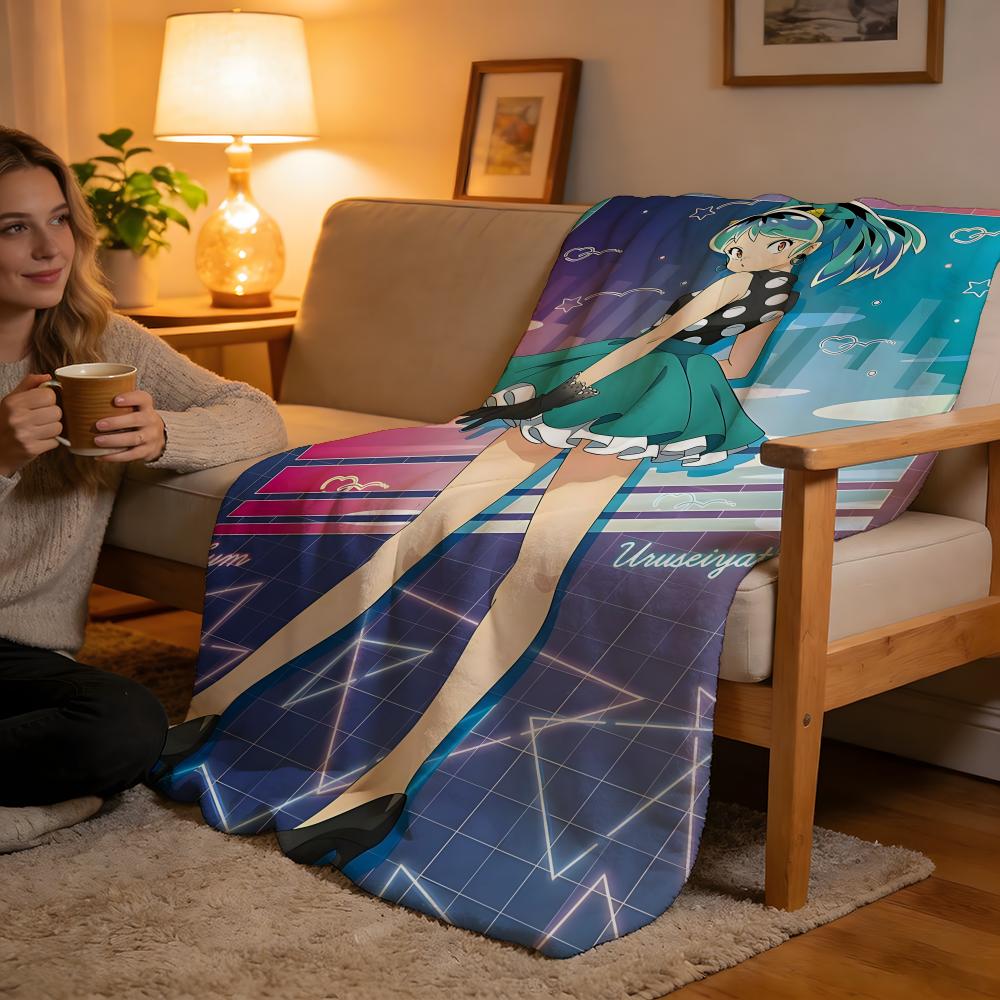 Throw High-Density Short Plush Blanket For Sofa Nap Air-Conditioned Room Soft Skin-Friendly Anime Game Urusei Yatsura