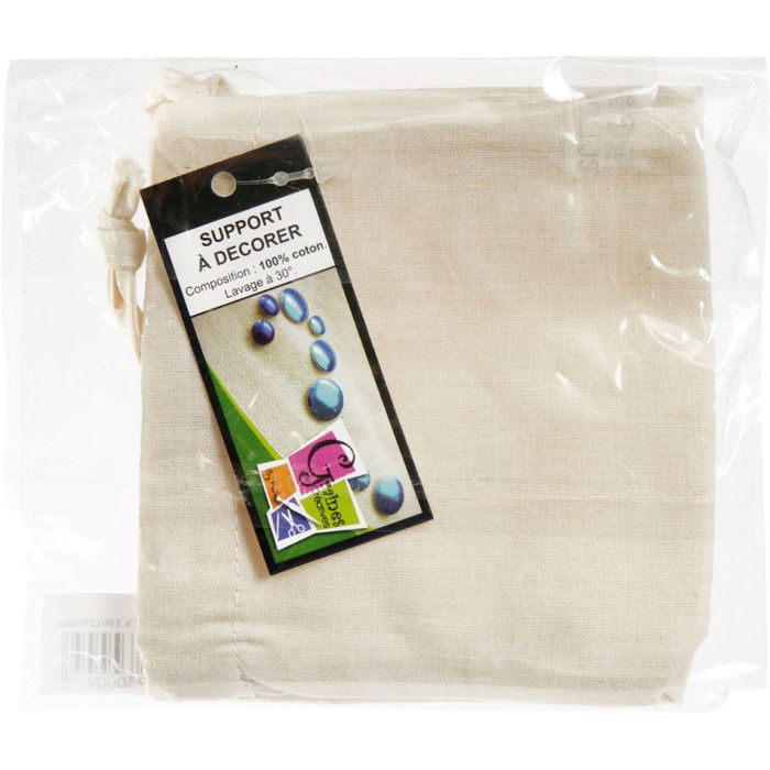 Etui à lunettes en coton - Graine Créative by PW - Beige - Customisable - 10x20x0.5 cm