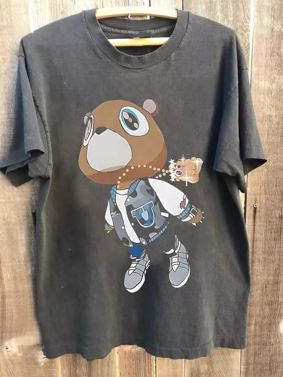 Kanye West Graduation Dropout Bear Charcoal Unisex T- shirt S-5XL BL1530 XL