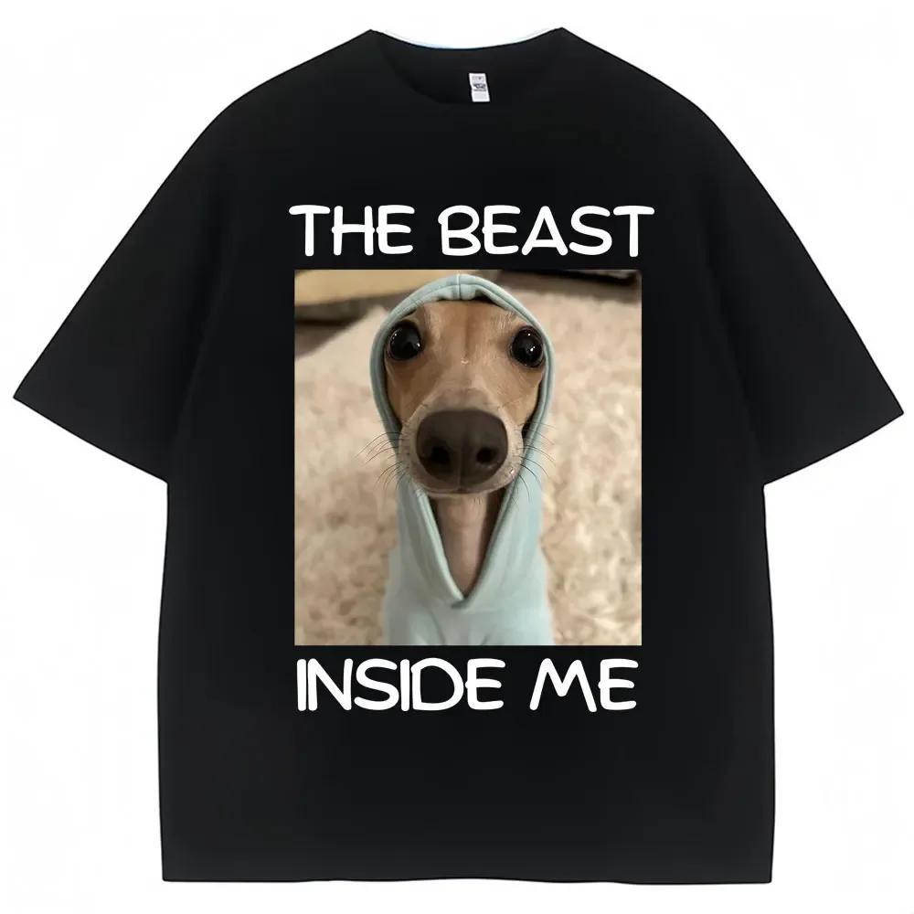 Camiseta The Beast Inside Me Funny Dog Memecamisetas De Moda Para Mujer De Alta Calidad Camisetas Informales Ropa De Calle