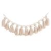 Nordic Style Wooden Bead and Pompom Tassel Wall Hanging for Children's Room