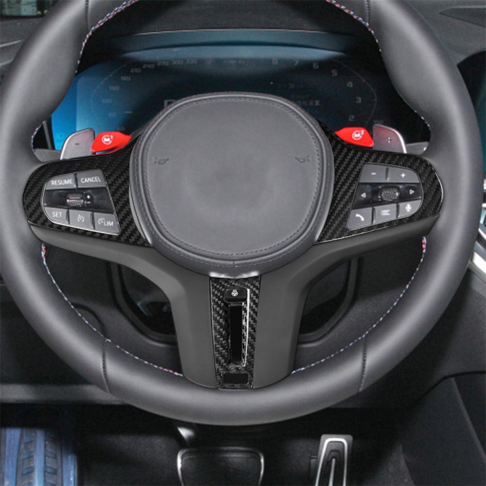 Carbon Fiber Steering Wheel Trim Cover with Heated Hole For BMW M2 M3 M4 G80 G82