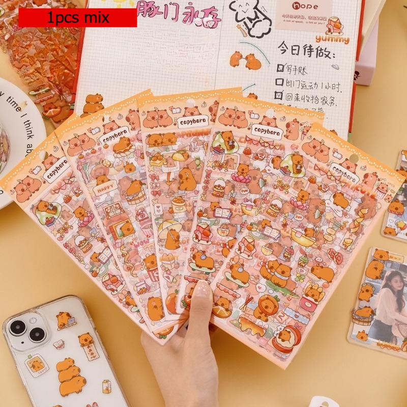 

Gift Kapibara Creative Stickers Cartoon Capybara Guka Hand Account Material Cute Student Reward Small Gifts Kawai Stationery