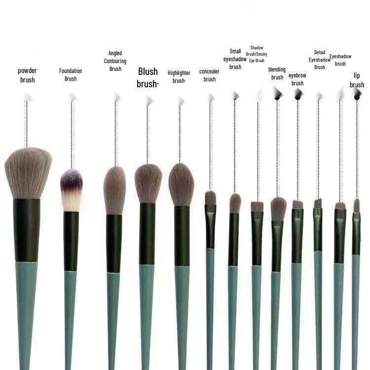 Sijiqing 13-Piece Makeup Brush Set: Powder, Eyeshadow, Foundation Brushes for Complete Makeup Application.