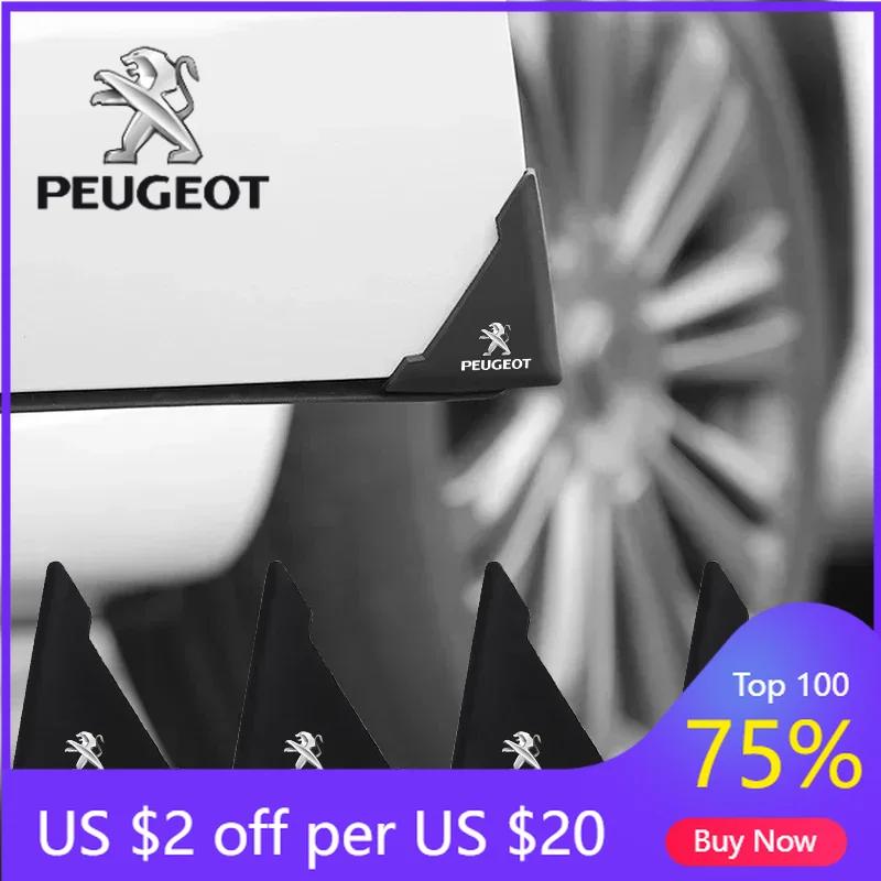 2026 Heißer Autoaufkleber 2 Stück Silikon-Autoemblem Tür Eckenschutz Stoßstange Crash Kratzschutz für Peugeot 208 3008 308 508 408 2