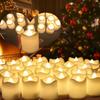 24PC Pack Flameless LED Candles Flicker/Non-Flicker Battery Operated Tea Lights Warm White for Wedding Table Christmas Decor