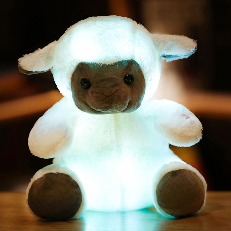 Cartoon Luminous Animal Heart Bear Doll Plush Toy Lamb Unicorn Doll Children'S Doll