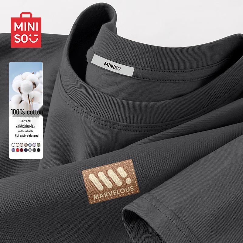 

MINISO Men s Relaxed Fit Cotton Short Sleeve T-Shirt 2XL