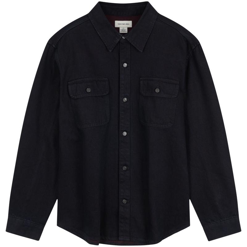 

Calvin Klein Американский винтажный хлопковый поло, свободная джинсовая рубашка, мужские рубашки 4RD744G S