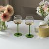 Vintage Emerald Green Crystal Wine Glass